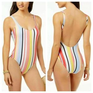 NWT Nordstrom bar III Striped Rainbow Swimsuit